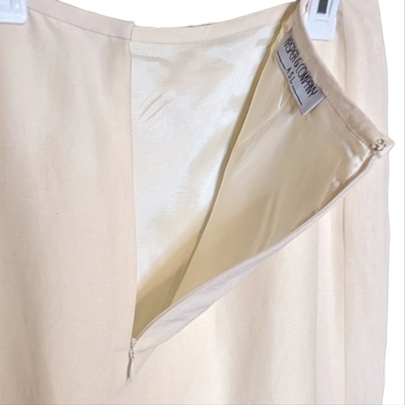 Kasper & Company ASL Designer Career Skirt Womens Sz 8 Off White Lined Zip Up - Picture 4 of 9